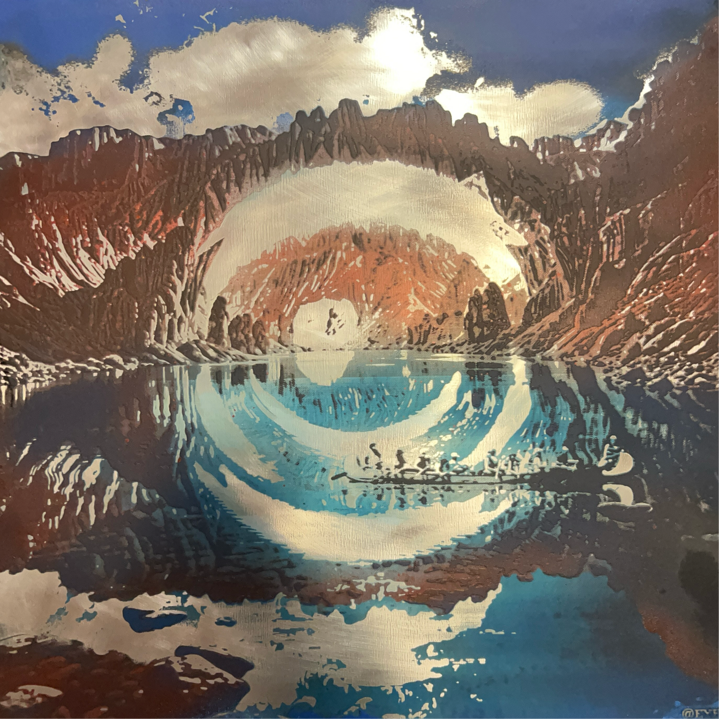 Enchanted Canyon 24x24 metal engraving with AR