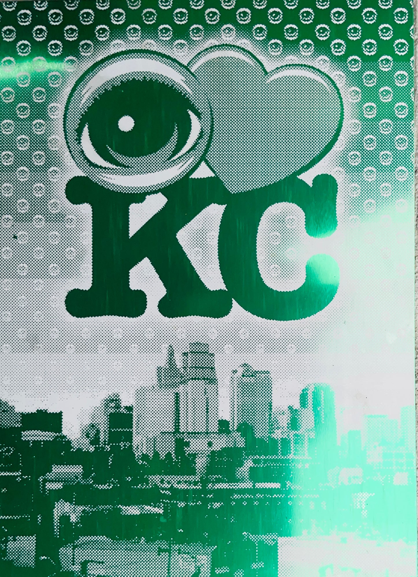 Alex Rhoades - @EYEZ C👁LLAB👁RATE Metal Photo Engraving Green