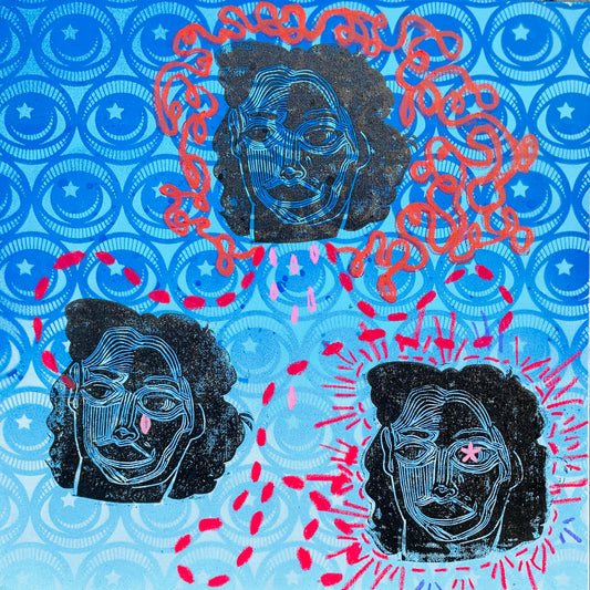 Echo the Human x @EYEZ C👁LLAB👁RATE 24x24 painting