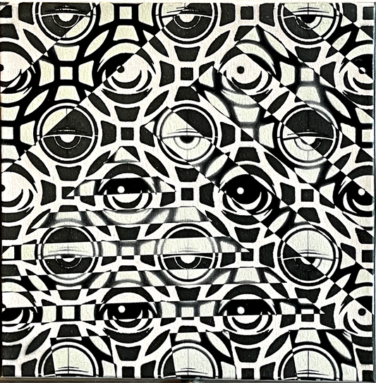 Skiggity "Black and White Razzle Dazzle w/Glow" - @EYEZ C👁LLAB👁RATE Painting