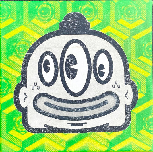 Rik Catlow X @EYEZ C👁LLAB👁RATE Painting 3 EYED Green