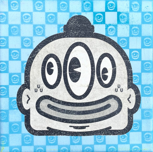 Rik Catlow X @EYEZ C👁LLAB👁RATE Painting 3 EYED Blue