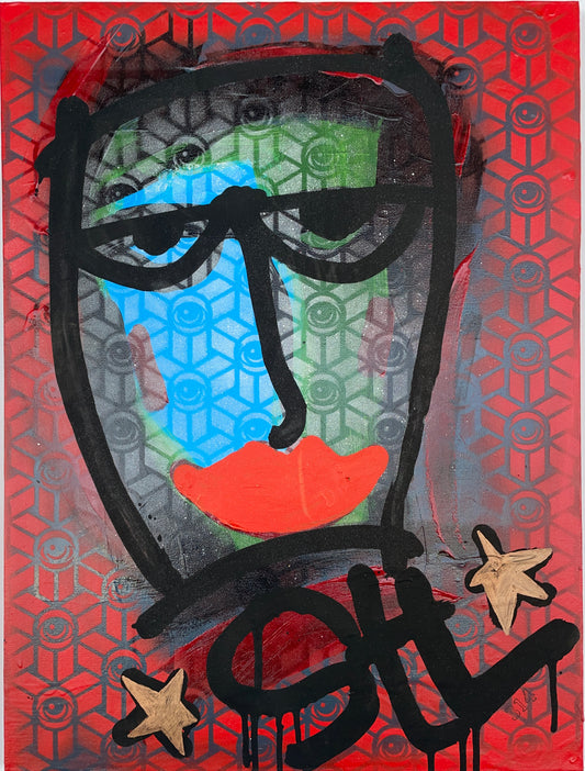 Mark Regester Art Face 2 - @EYEZ C👁LLAB👁RATE Painting
