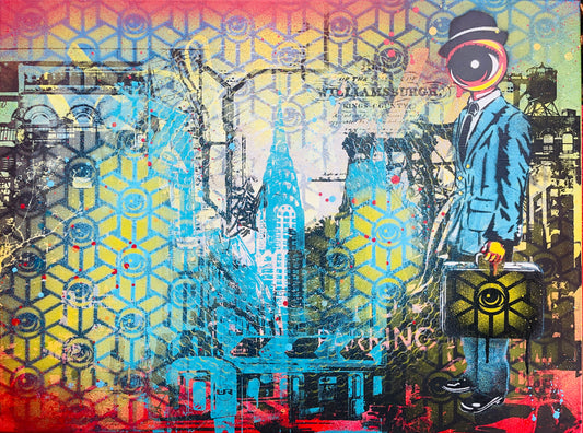 Michael “2ESAE” Baca Biz Man - @EYEZ C👁LLAB👁RATE Painting