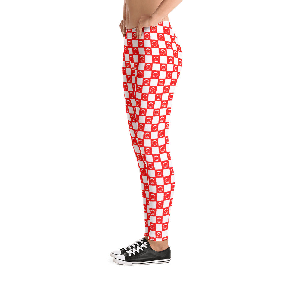 Checker Eyez RED Leggings