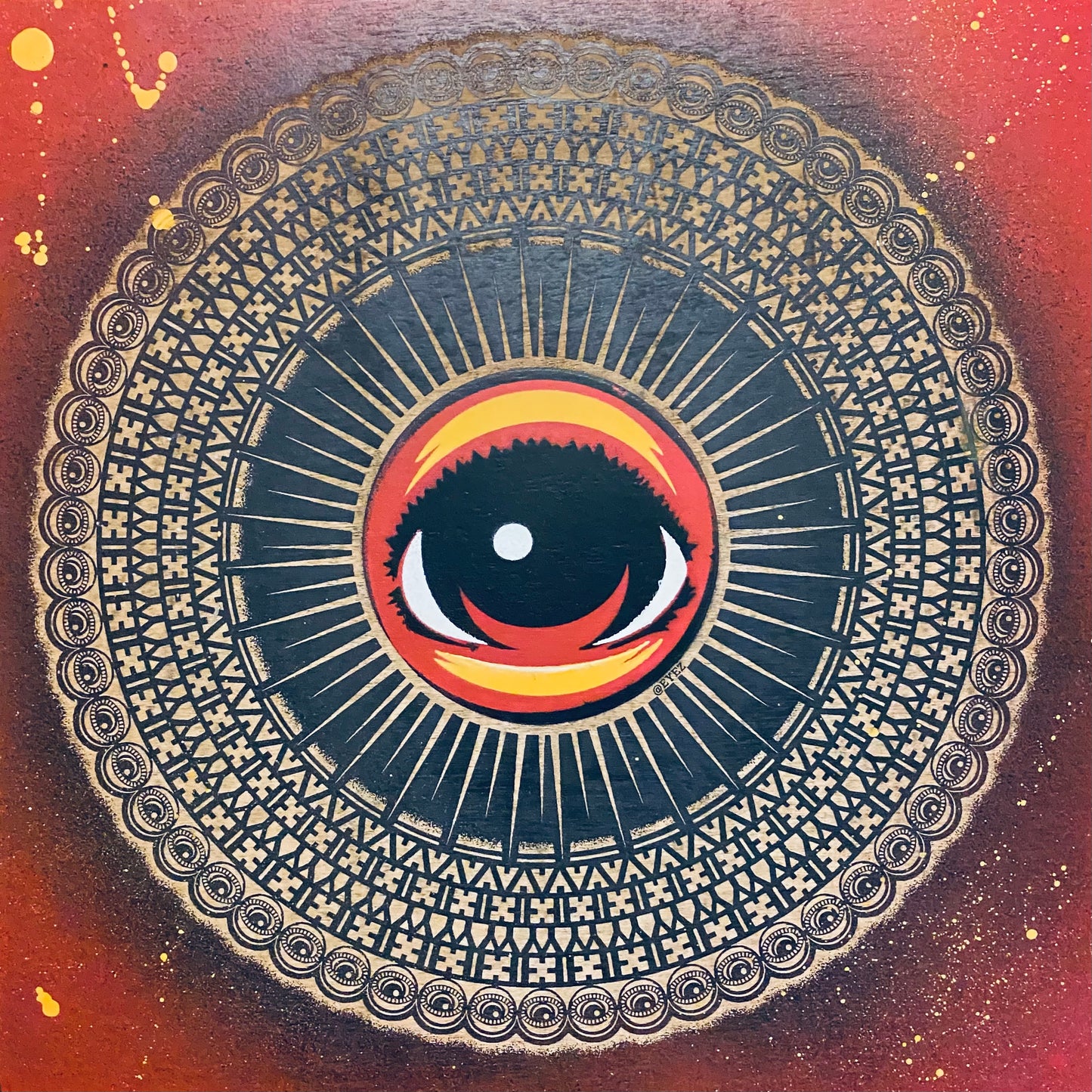 Eyez Radiate Mandala 10x10 Wood Engraved Panel