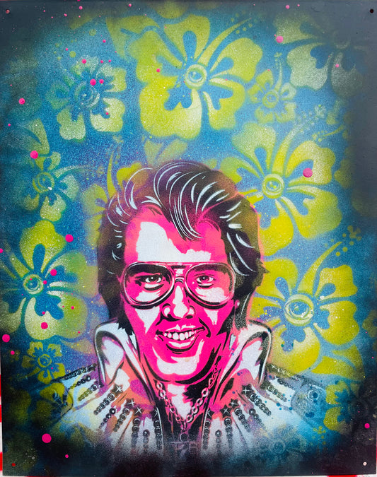 ELVIS EYEZ X @EYEZ solo from the C👁LLAB👁RATE 24x36 Painting