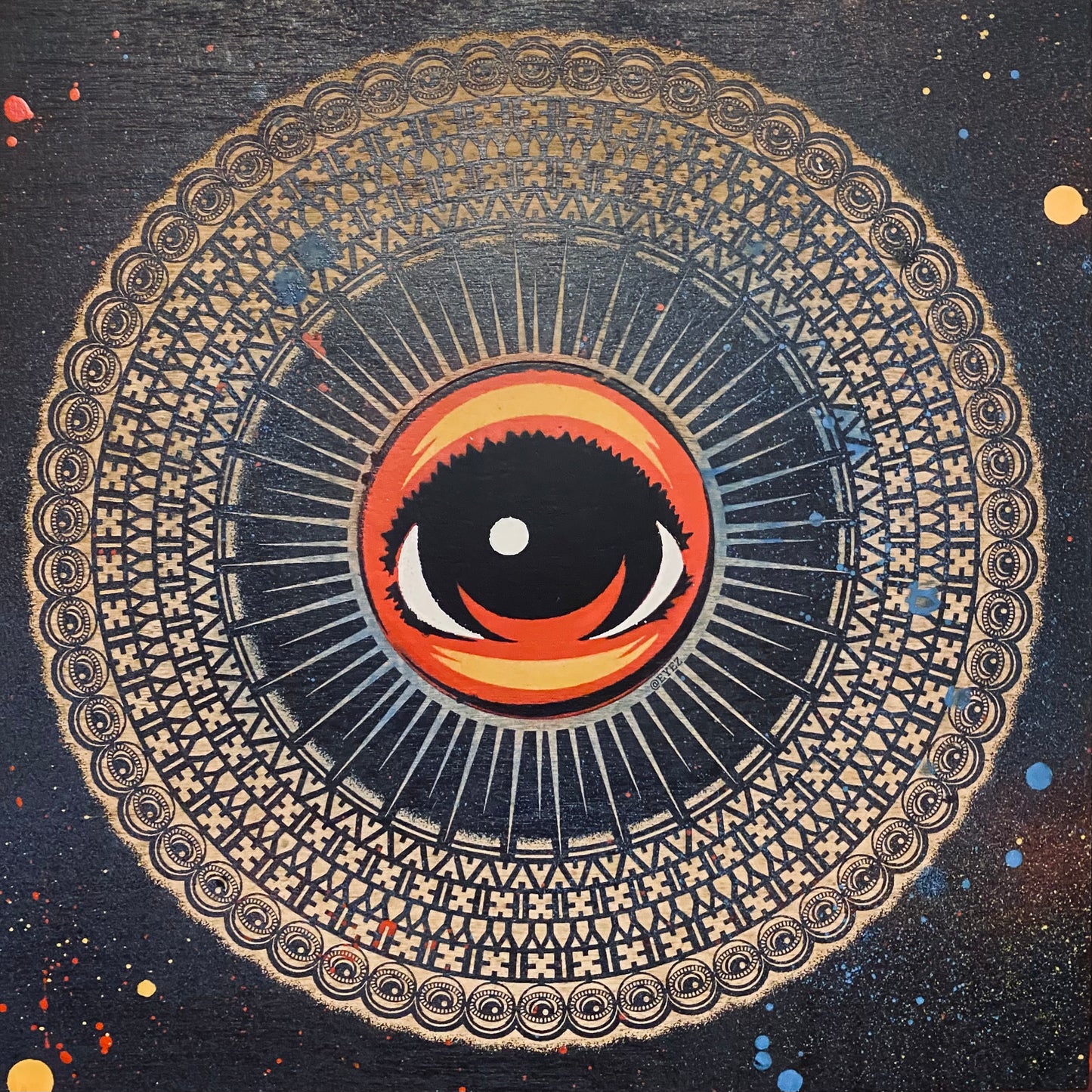 Eyez Radiate Mandala 10x10 Wood Engraved Panel