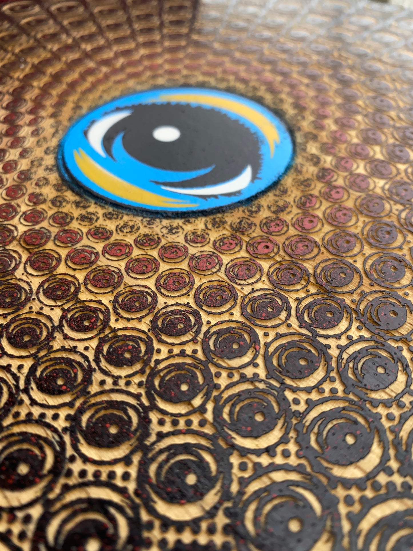 EYEZ in the Vortex - 12x12 engraved panel.