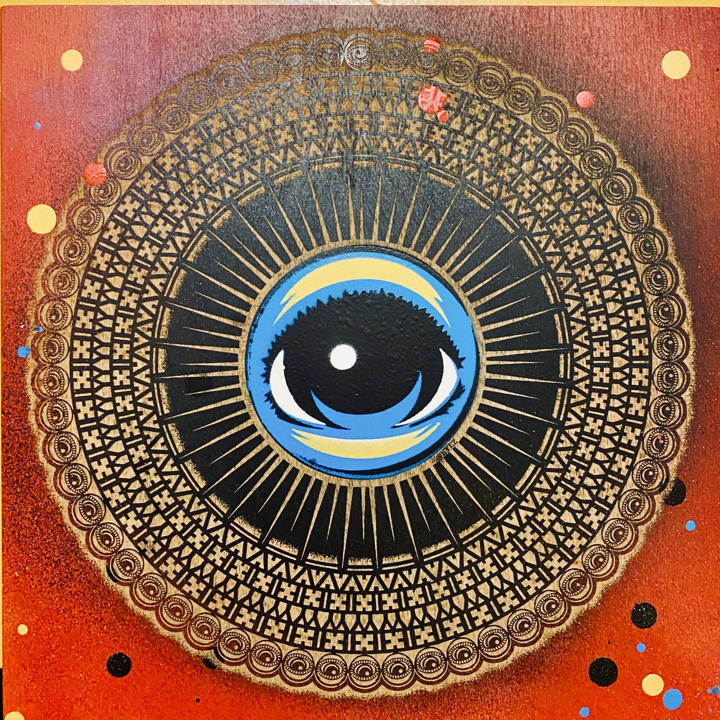 Eyez Radiate Mandala 10x10 Wood Engraved Panel