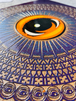 Purple Eyez Radiate Mandala 10x10 Wood Engraved Panel