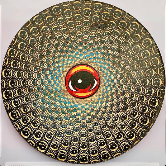 EYEZ in the Vortex - 12x12 engraved panel.