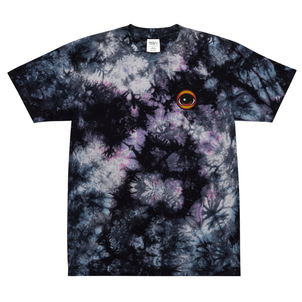 Embroidered Eyez - Oversized tie-dye t-shirt