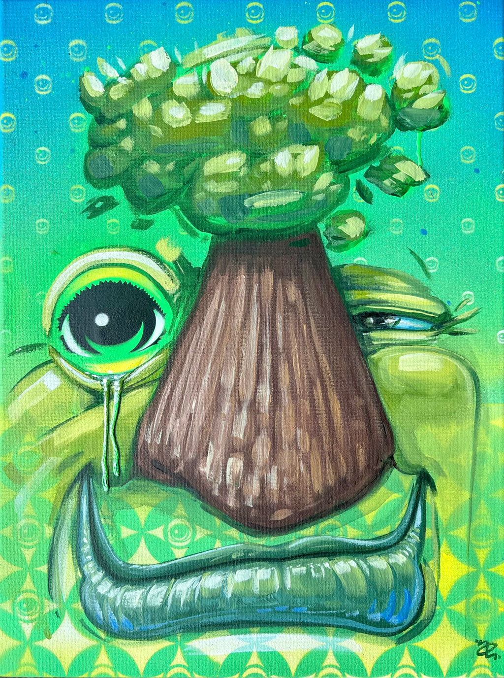 Alex Eickhoff @eye_cough "Tree Eyez" - @EYEZ C👁LLAB👁RATE Painting