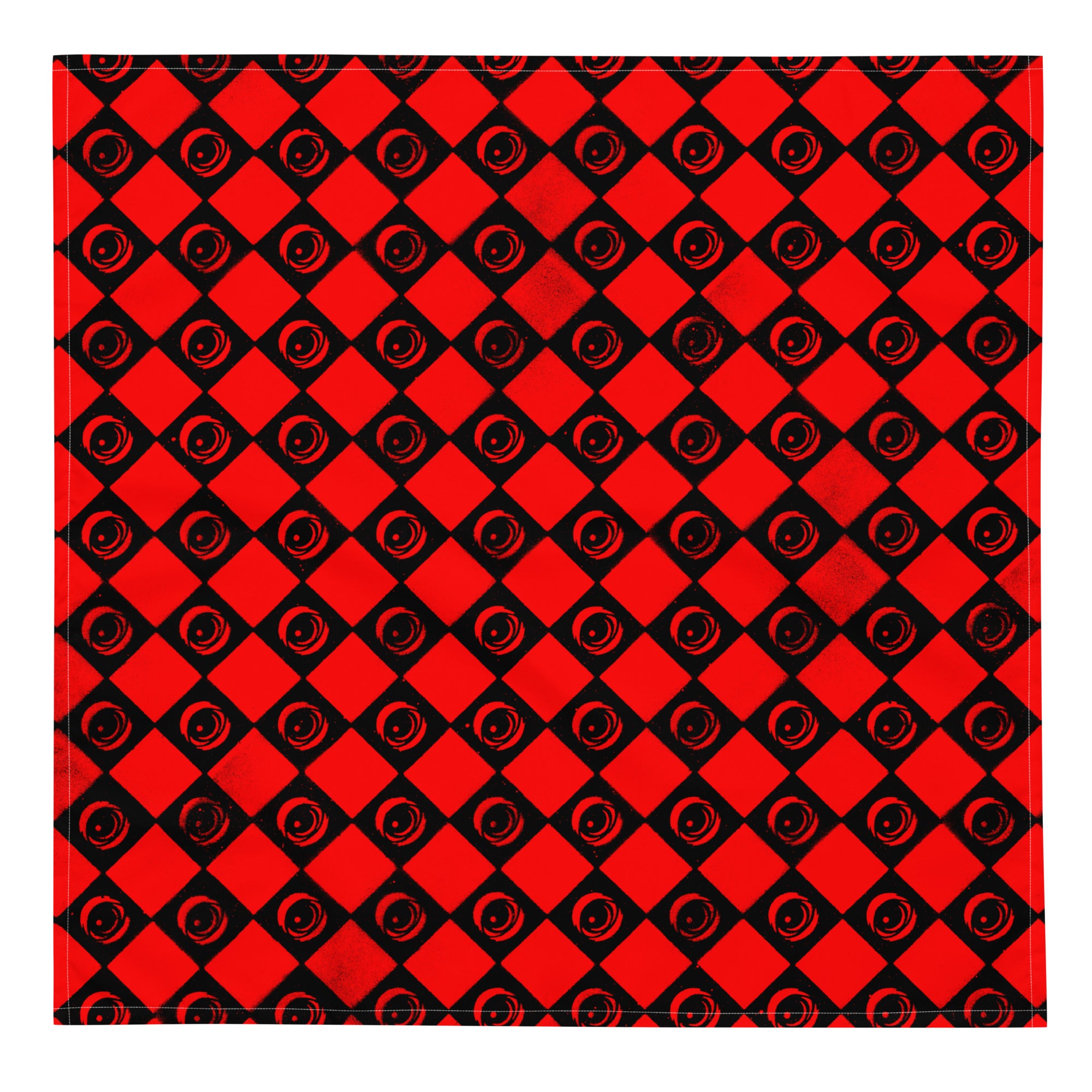Checkered Eyez - Red and Black All-over print bandana