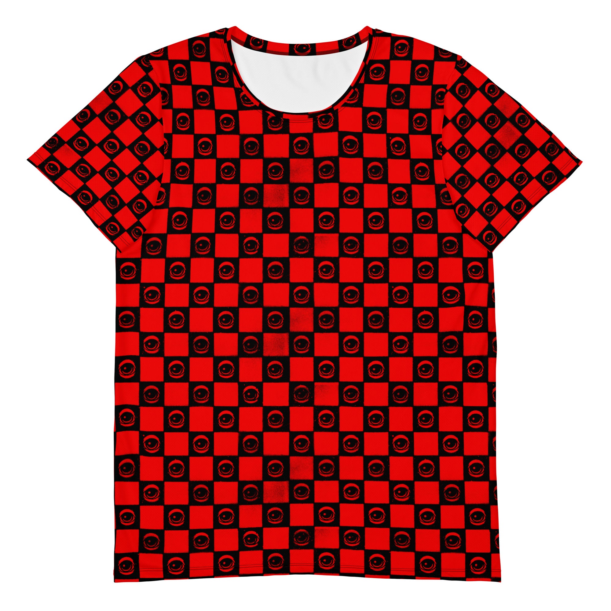 Checkered Eyez All-Over Print Men's Athletic T-shirt