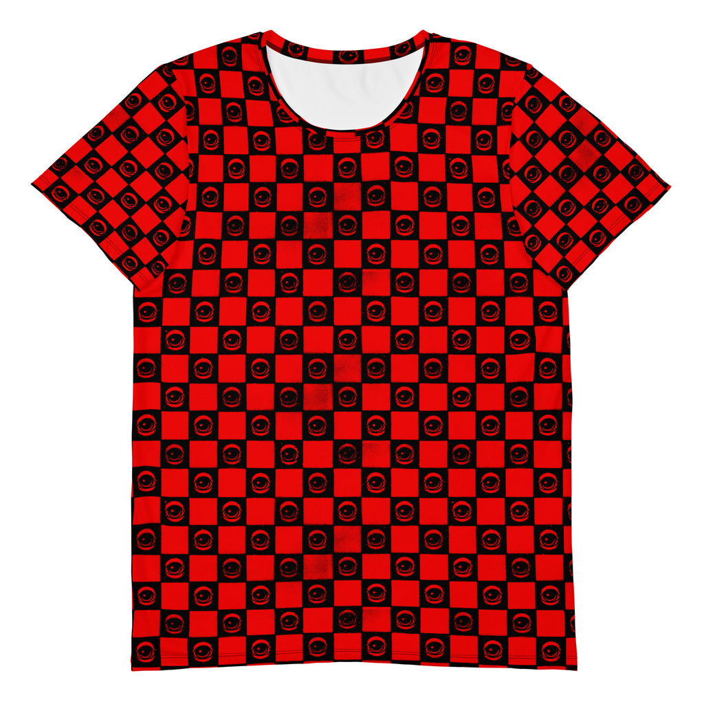 Checkered Eyez All-Over Print Men's Athletic T-shirt