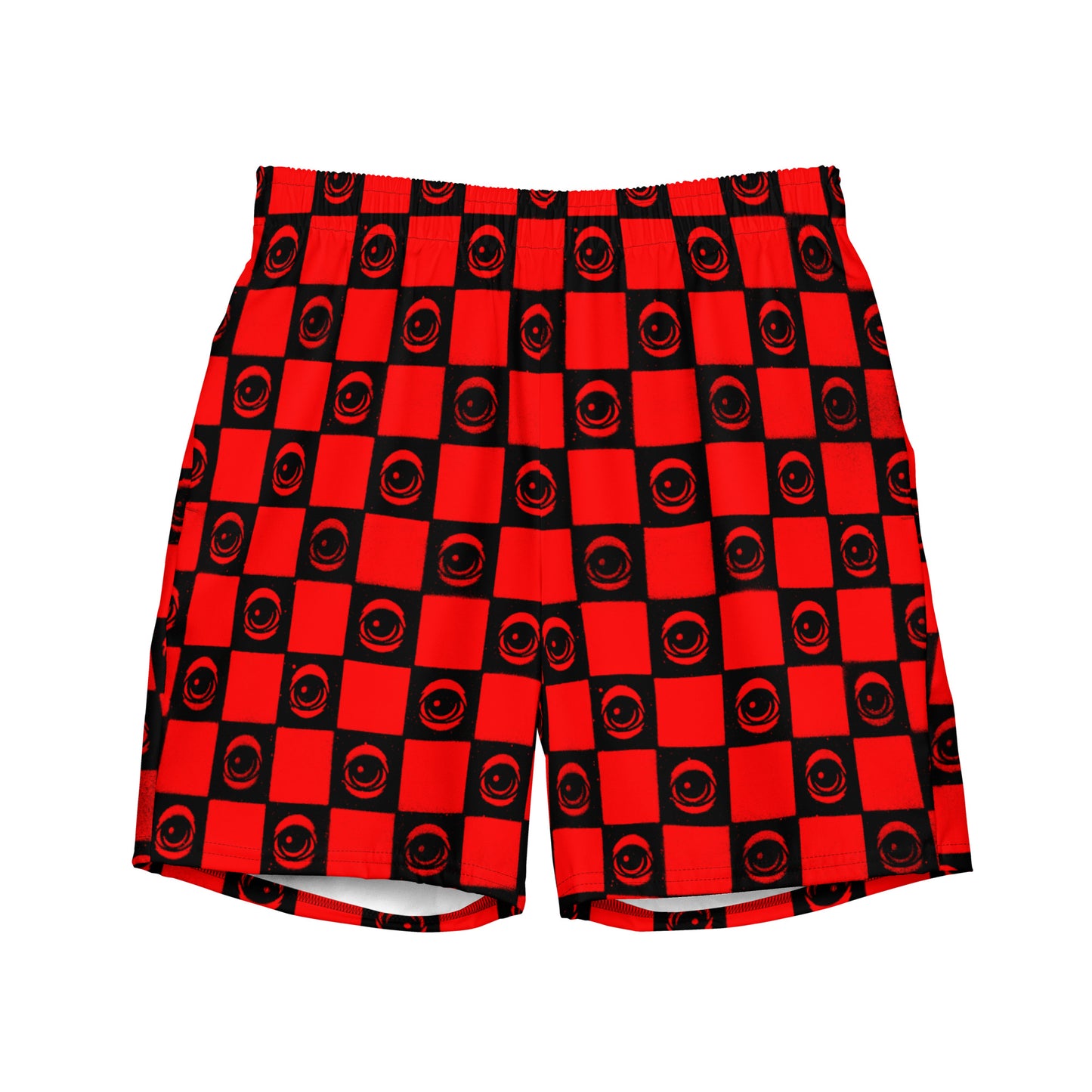 Checker Eyez Red Men's swim trunks