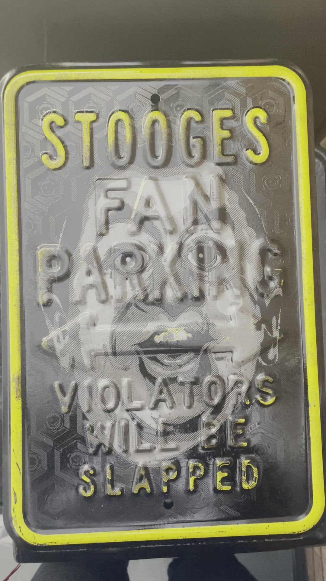 Curley Stooge Street Sign – EYEZbrand - The Art and EYEZ of Peat Wollaeger