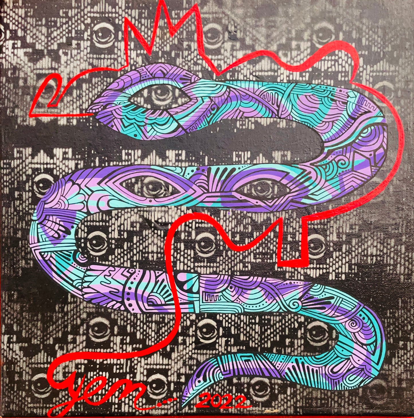 Yenna Hill "Snakey baby"  @EYEZ C👁LLAB👁RATE Painting