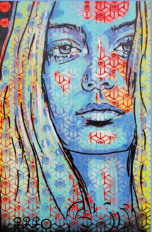 Jared Minnick Geo Lady 2 - @EYEZ C👁LLAB👁RATE Painting