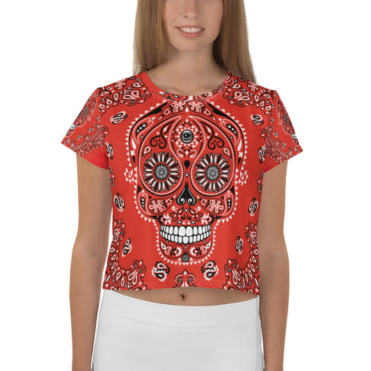 Day of the Dead Bandanna  Crop Top