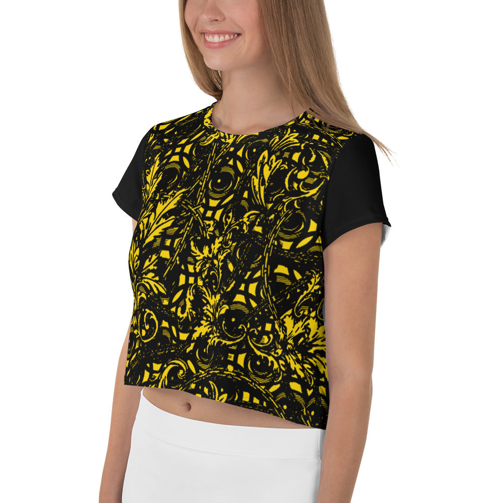 VERSACEYEZ - All-Over Print Crop Tee