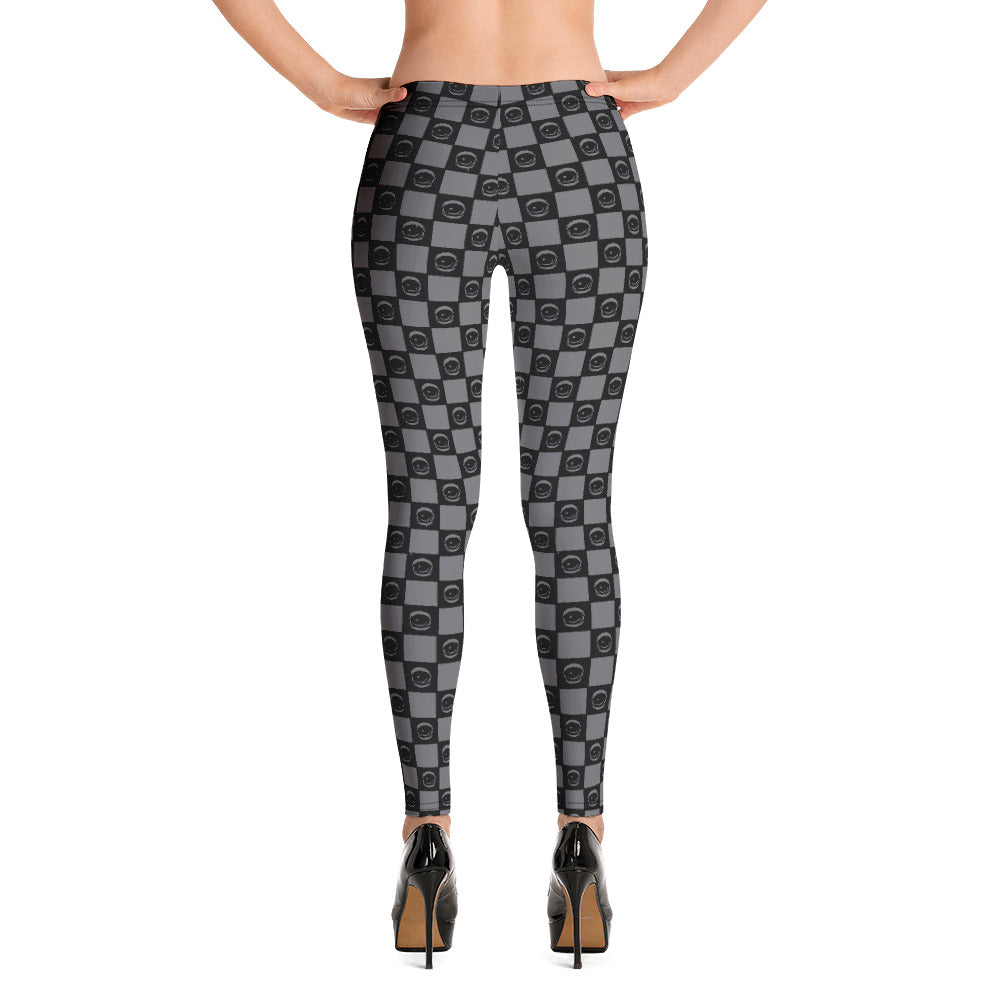 Gray Checkered Eyez Leggings