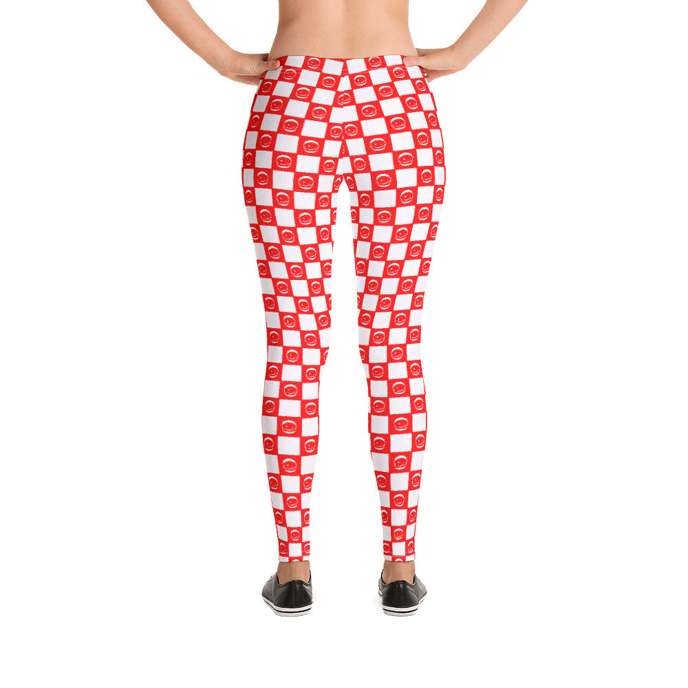 Checker Eyez RED Leggings