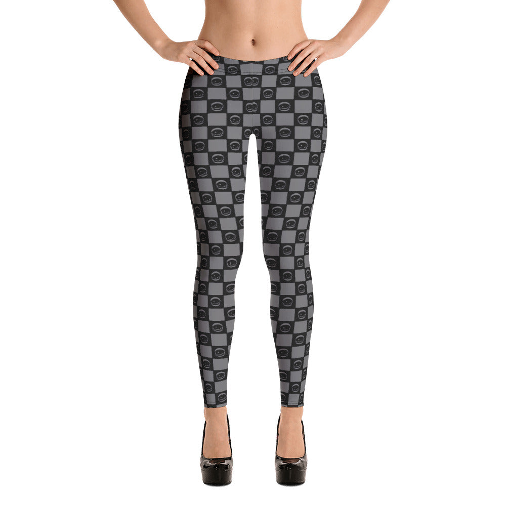 Gray Checkered Eyez Leggings