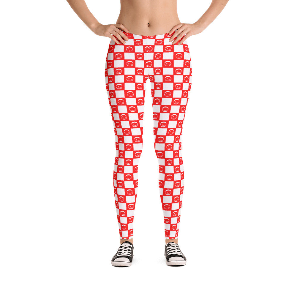 Checker Eyez RED Leggings