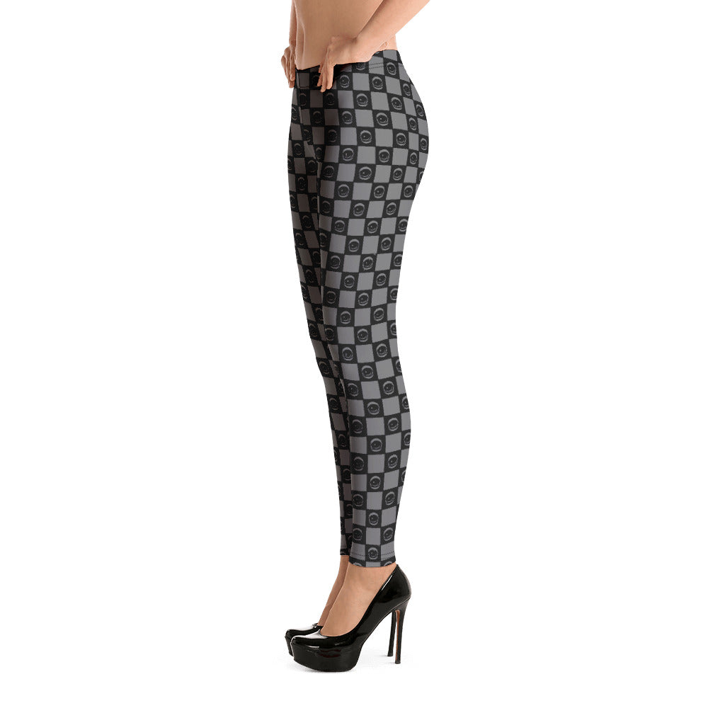 Gray Checkered Eyez Leggings