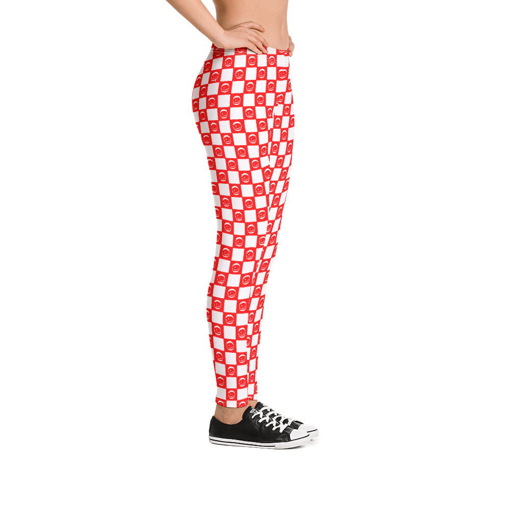 Checker Eyez RED Leggings