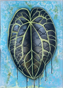 Suzanne Stewart  X @EYEZ C👁LLAB👁RATE Painting "Leaf Drip"
