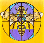Golden Ratio Bee Engraving - Purple/blue/Yellow