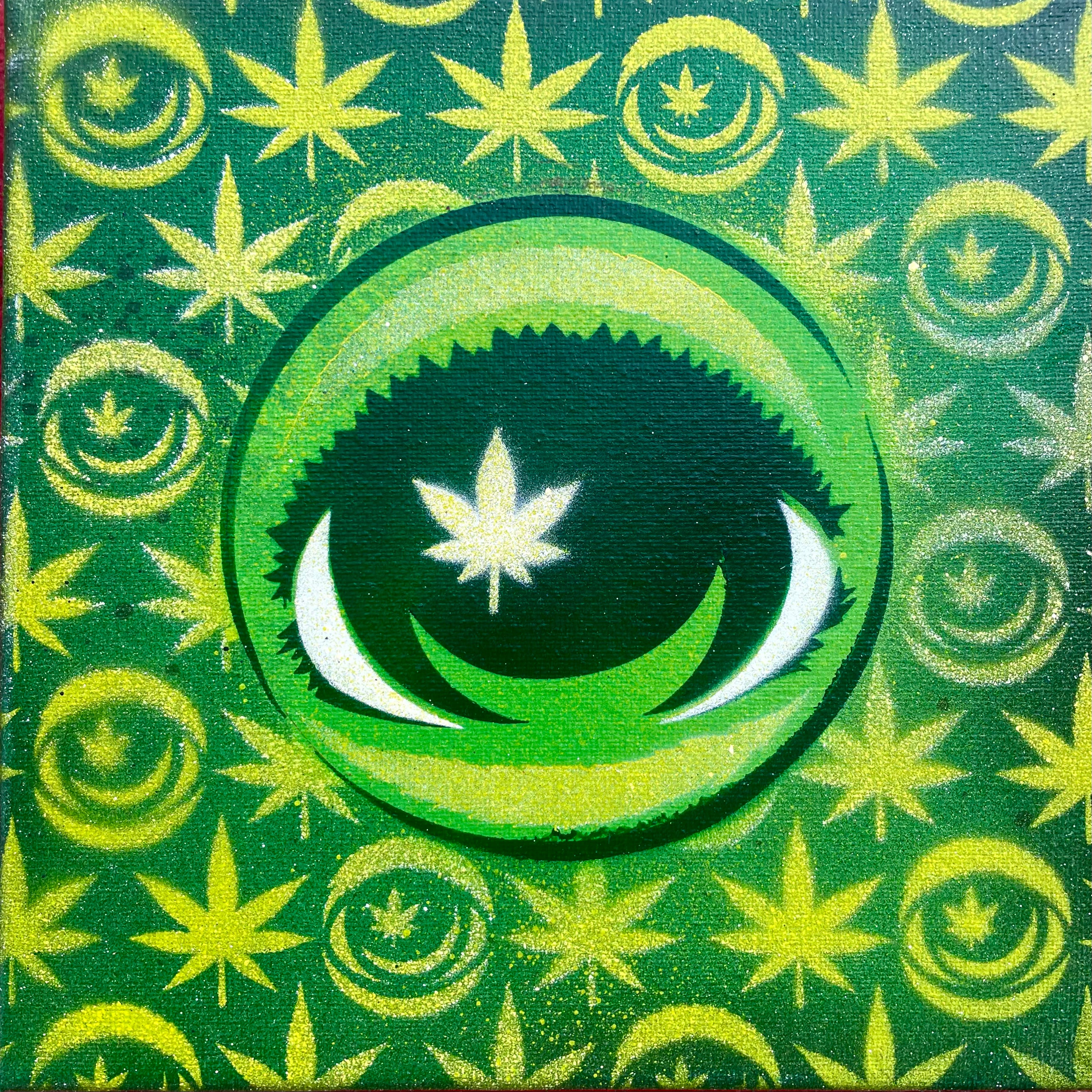 D👁PE WeedEyez original Green eye canvas - Glows in Dark!