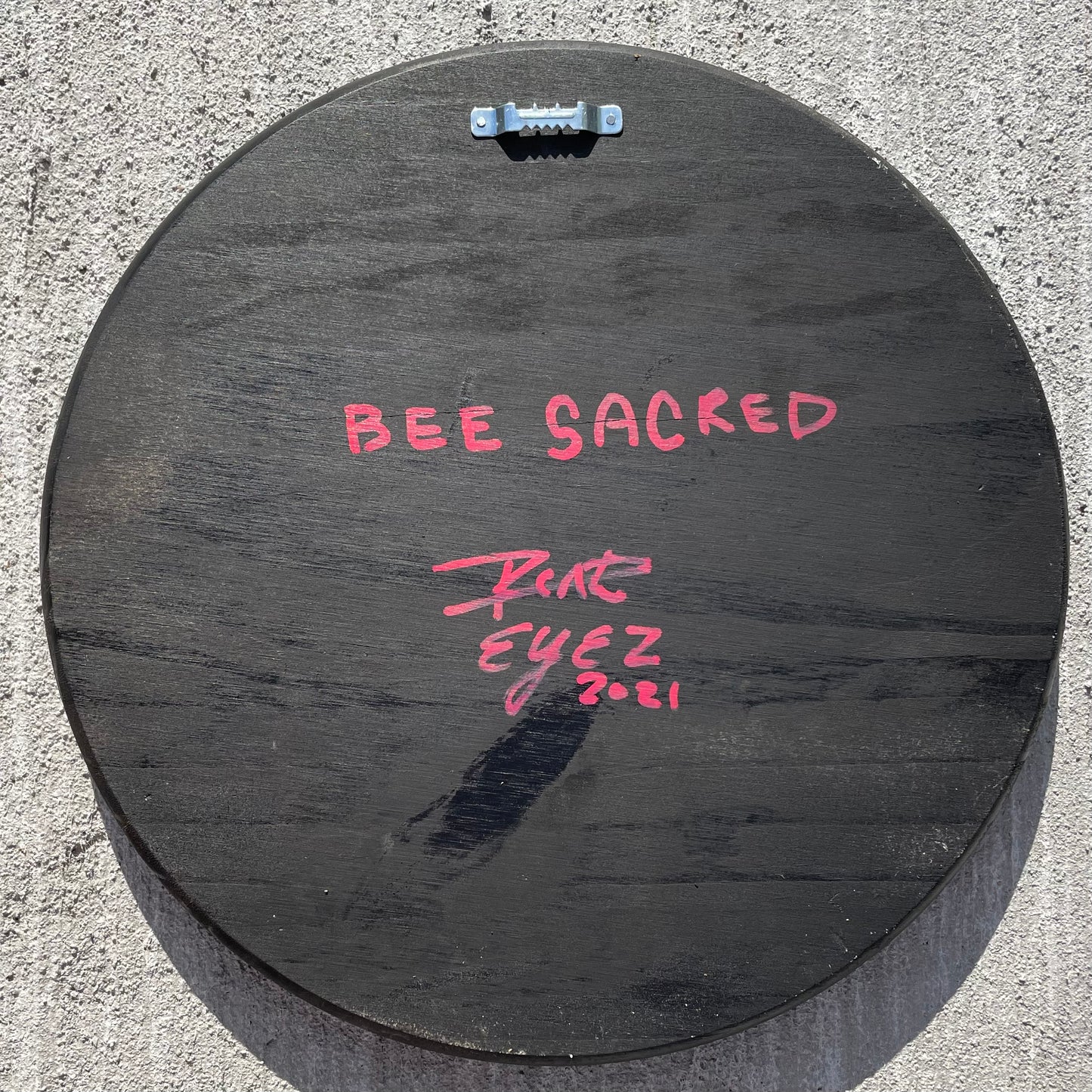 Purple Bee Sacred Mandala 12 inch engraved round