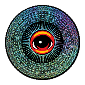 Eyez Mandala 4" vinyl rainbow metallic prismatic sticker