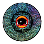 Eyez Mandala 4" vinyl rainbow metallic prismatic sticker