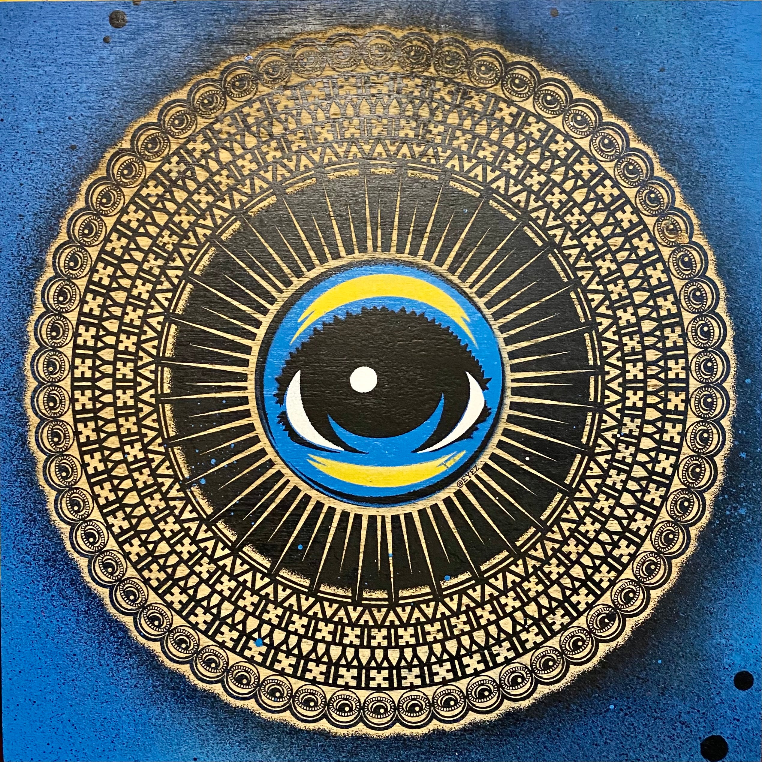 Eyez Radiate Mandala 10x10 Wood Engraved Panel