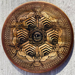 Golden Bee Sacred Mandala 18 inch engraved round