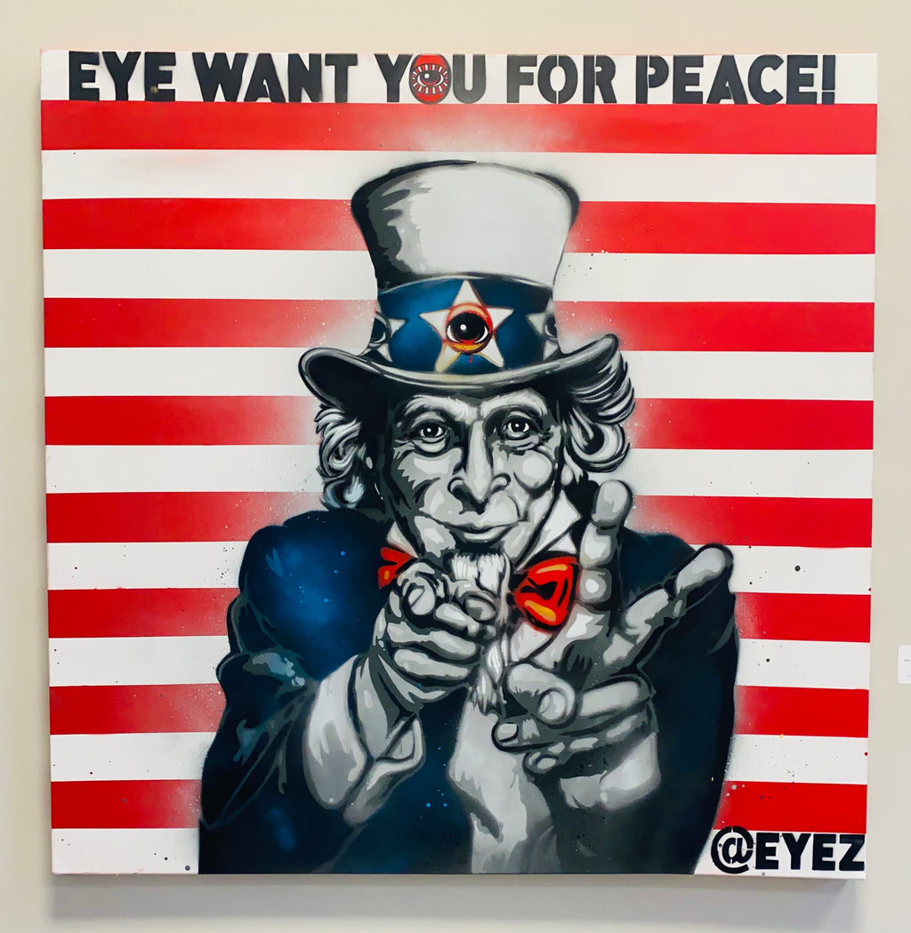 Eye want you for PEACE 48x48 painting