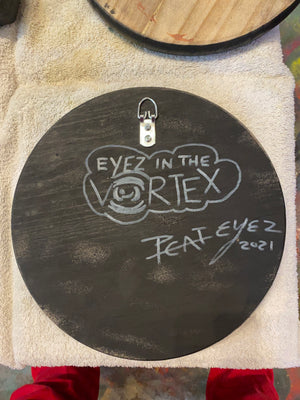 EYEZ in the Vortex - 12x12 engraved panel.