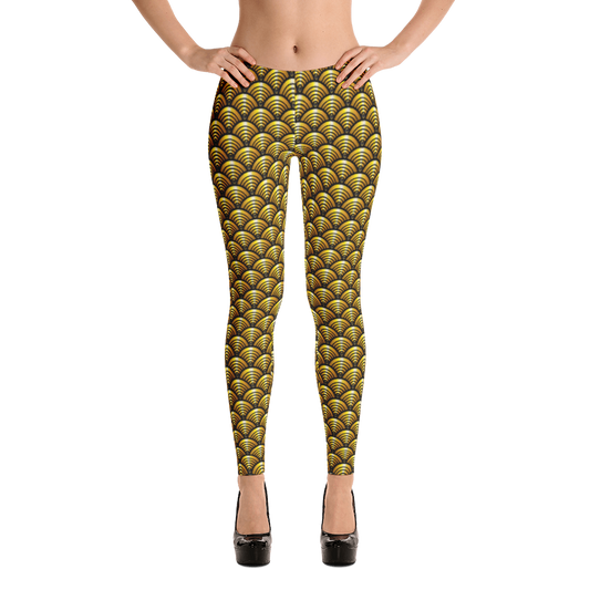 Scalloped Eyez Gold - Leggings